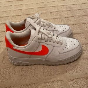 nike air force ones with orange swoosh